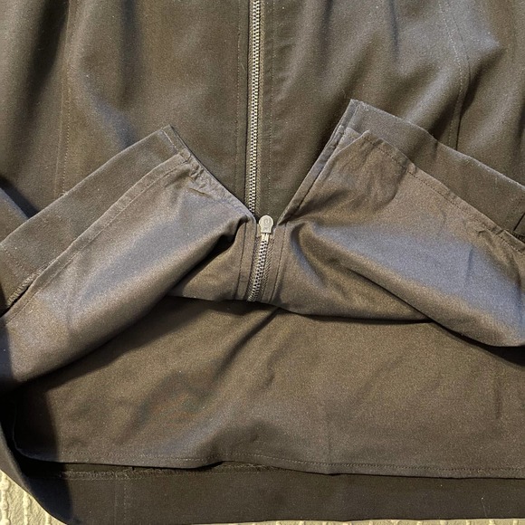 MARC NEW YORK Andrew Marc Black Sheath Long Back Zipper Cap Sleeve Dress Size 12 - Picture 7 of 9